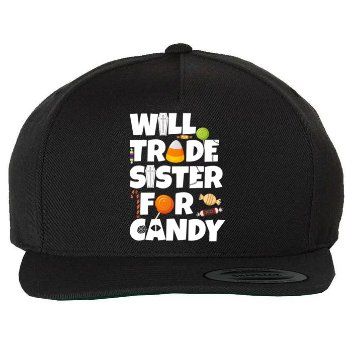 Trade My Sister For Candy Wool Snapback Cap