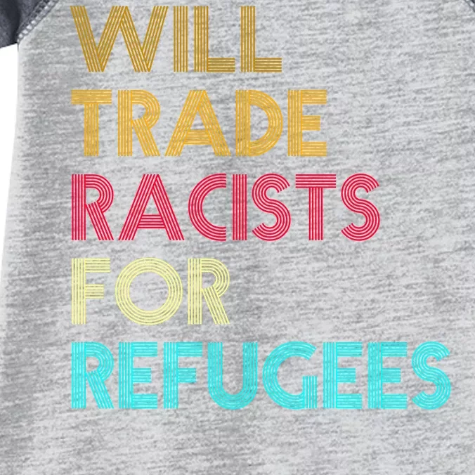 Trade Racists For Refugees Funny Political Infant Baby Jersey Bodysuit