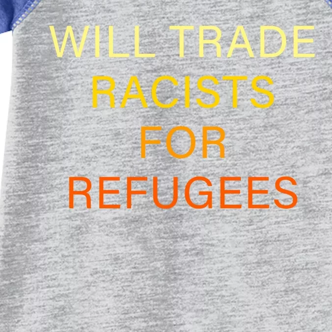 Trade Racists For Refugees Simple Logo Infant Baby Jersey Bodysuit