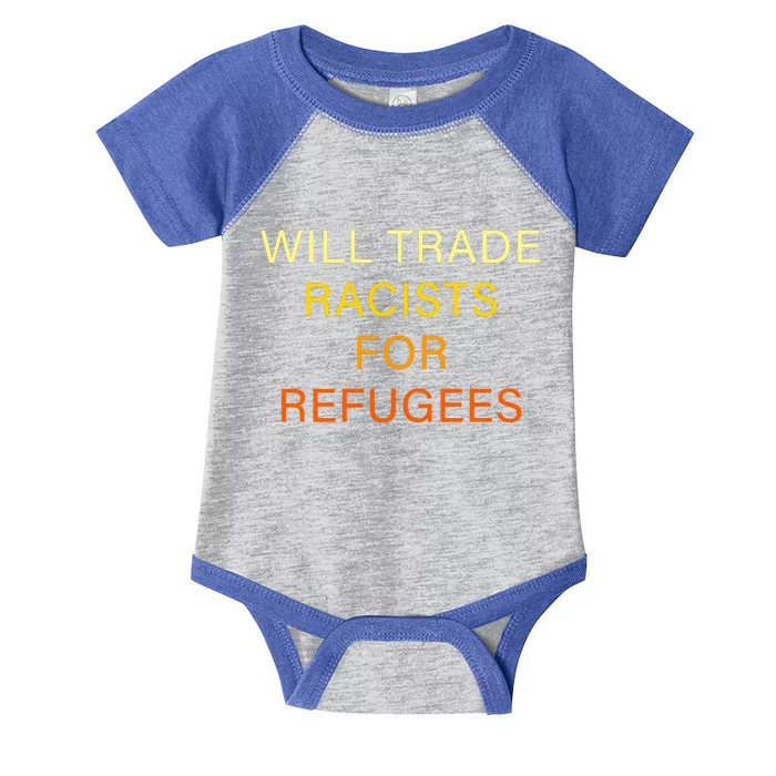 Trade Racists For Refugees Simple Logo Infant Baby Jersey Bodysuit