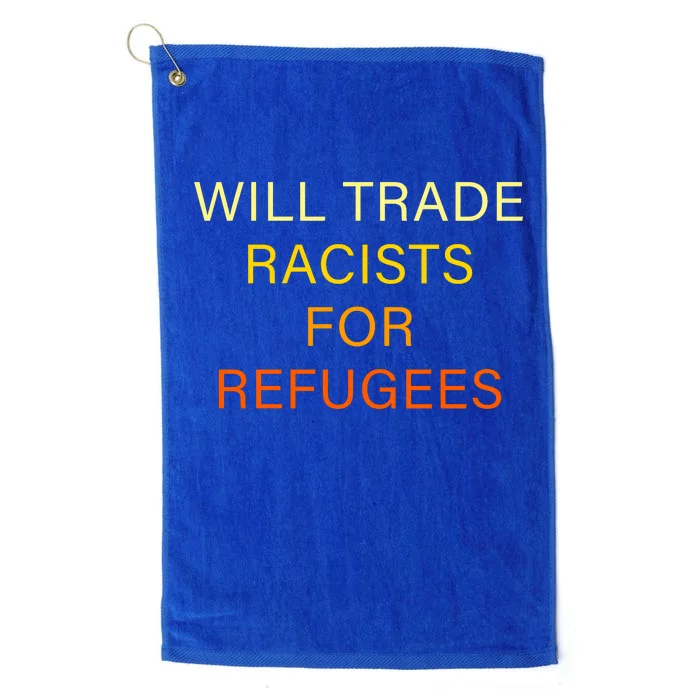 Trade Racists For Refugees Simple Logo Platinum Collection Golf Towel