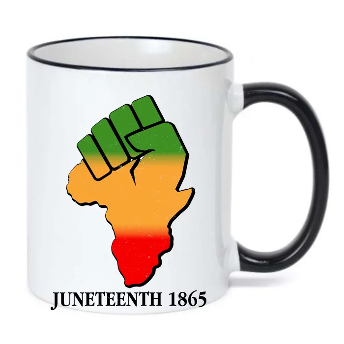 Traditional African Colors Protest Fist Juneteenth Black Color Changing Mug