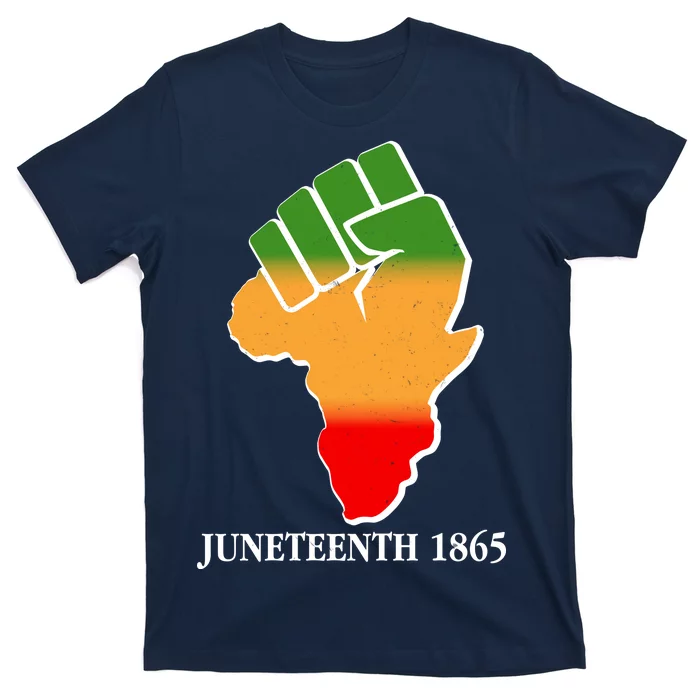 Traditional African Colors Protest Fist Juneteenth T-Shirt | TeeShirtPalace