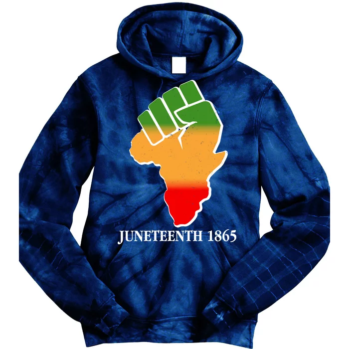 Traditional African Colors Protest Fist Juneteenth Tie Dye Hoodie