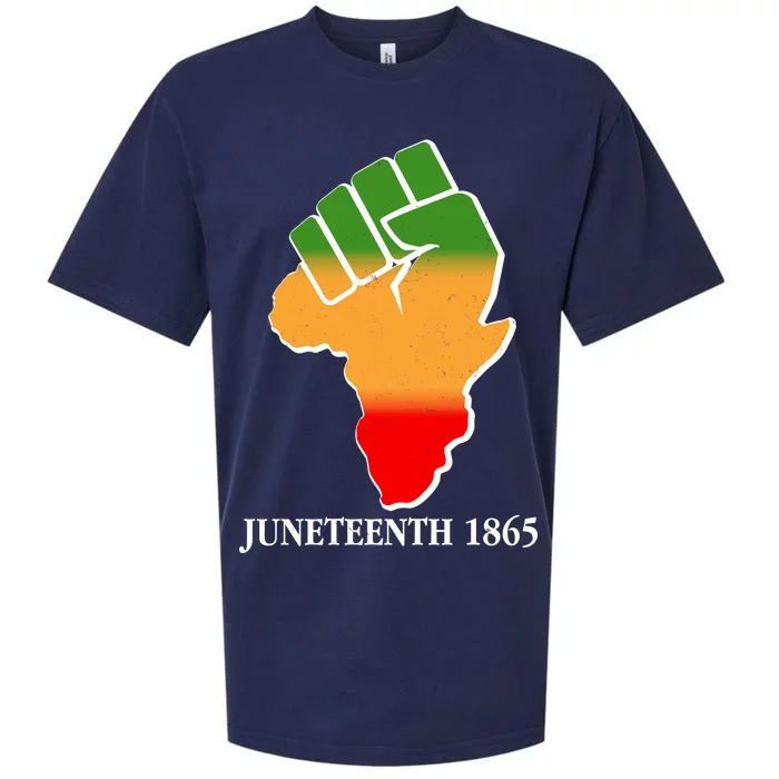 Traditional African Colors Protest Fist Juneteenth Sueded Cloud Jersey T-Shirt