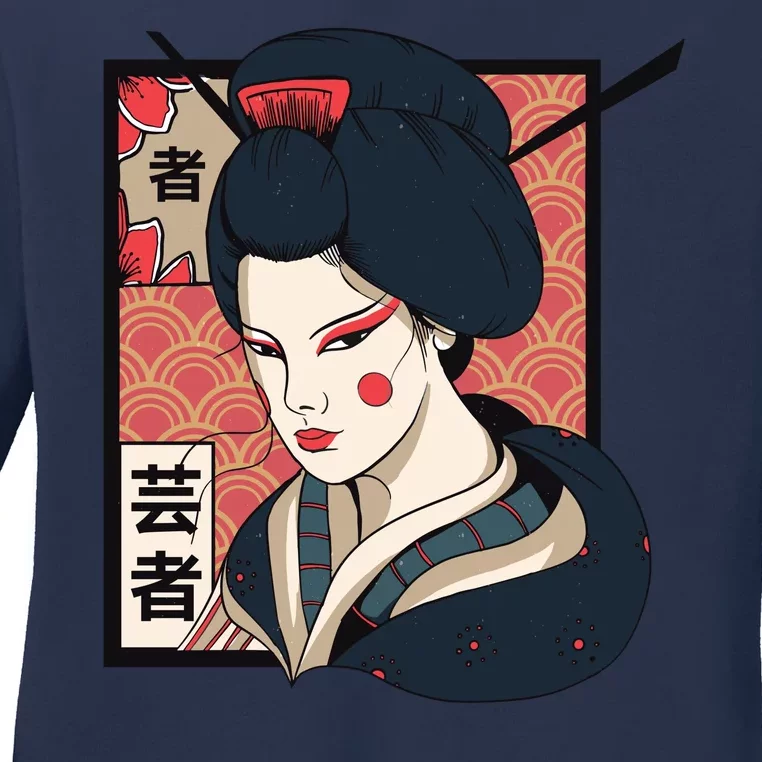 Traditional Geisha Ladies Long Sleeve Shirt