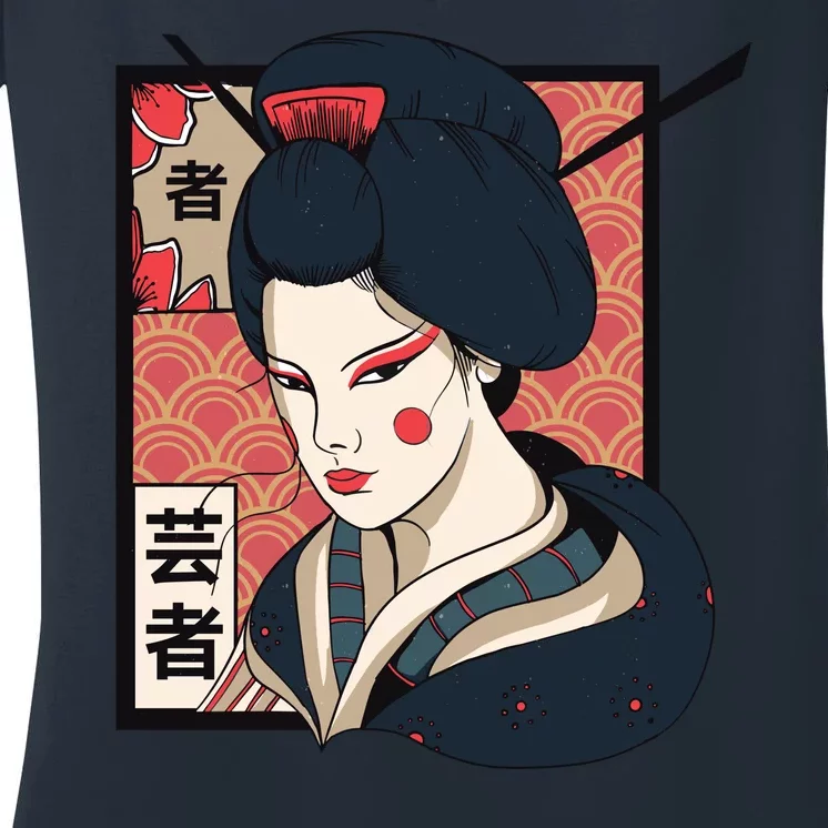 Traditional Geisha Women's V-Neck T-Shirt