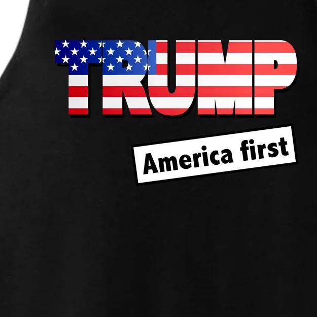 America First Donald Trump Ladies Tri-Blend Wicking Tank