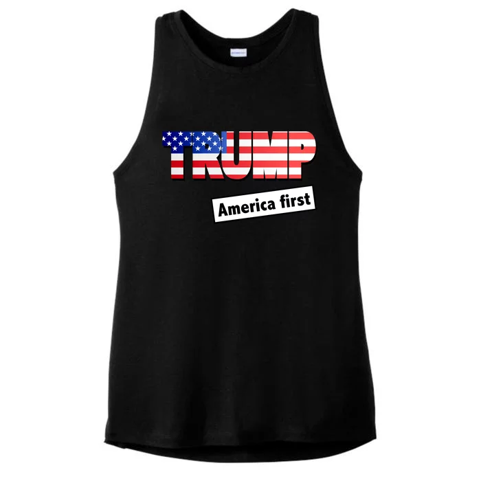 America First Donald Trump Ladies Tri-Blend Wicking Tank