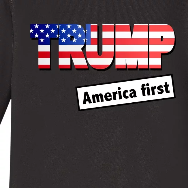 America First Donald Trump Baby Long Sleeve Bodysuit