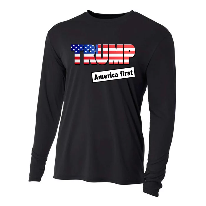 America First Donald Trump Cooling Performance Long Sleeve Crew