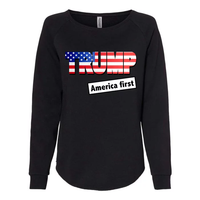 America First Donald Trump Womens California Wash Sweatshirt