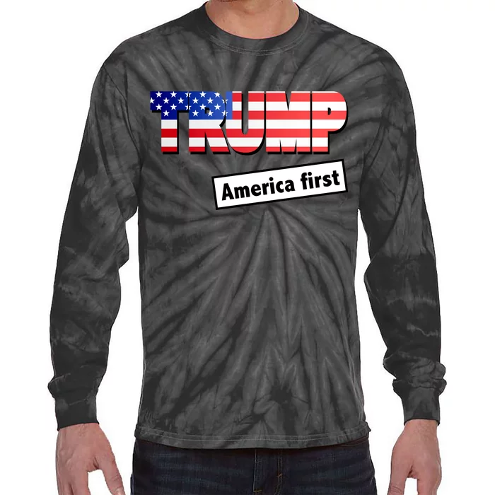 America First Donald Trump Tie-Dye Long Sleeve Shirt