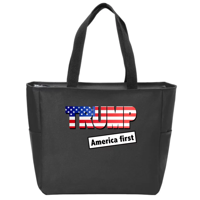 America First Donald Trump Zip Tote Bag