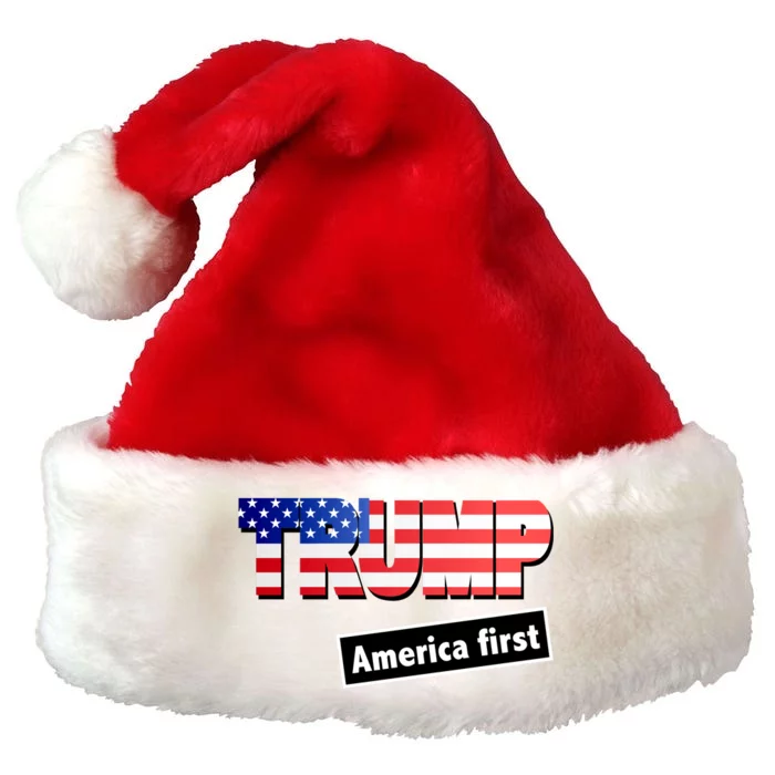 America First Donald Trump Premium Christmas Santa Hat