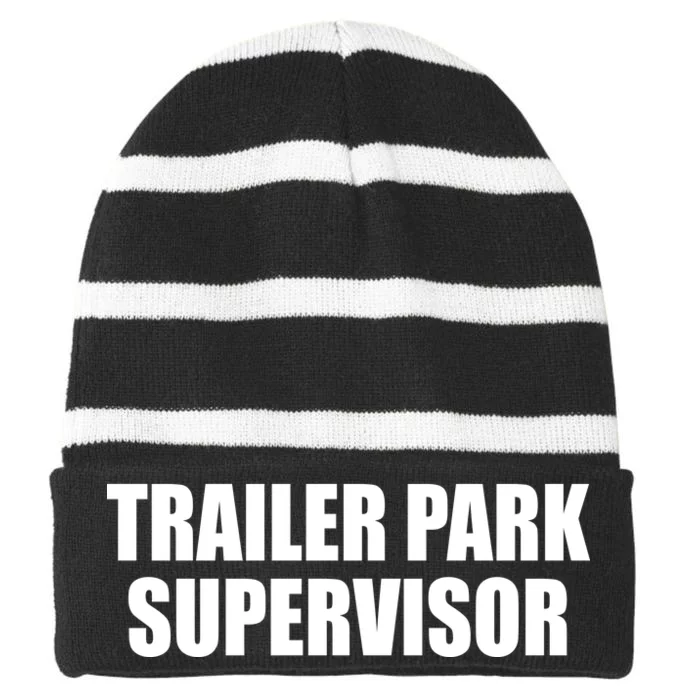 Trailer Park Supervisor Striped Beanie with Solid Band