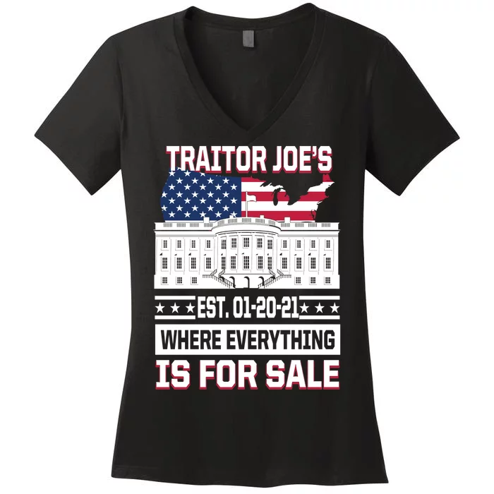 Traitor Joe's Where Everything Is For Sale Women's V-Neck T-Shirt