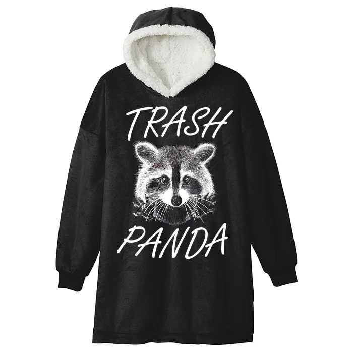 Trash Panda Funny Raccoon Hooded Wearable Blanket