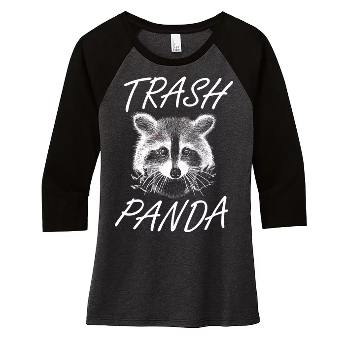 Trash Panda Funny Raccoon Women's Tri-Blend 3/4-Sleeve Raglan Shirt