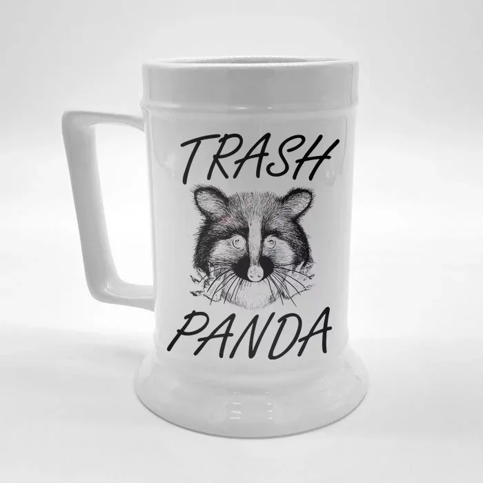 Trash Panda Funny Raccoon Front & Back Beer Stein