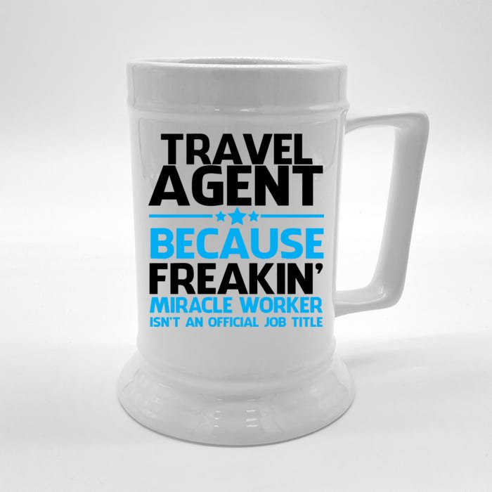 Travel Agent Miracle Worker Front & Back Beer Stein