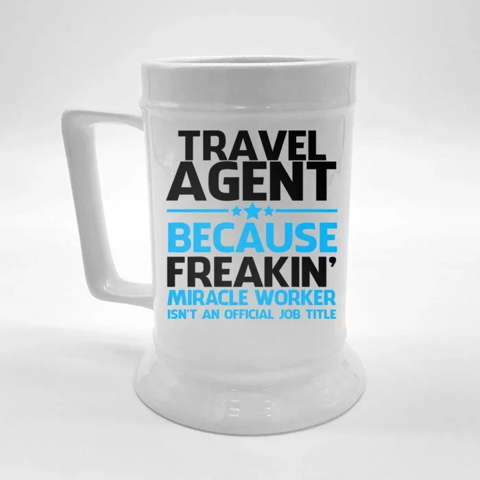 Travel Agent Miracle Worker Front & Back Beer Stein