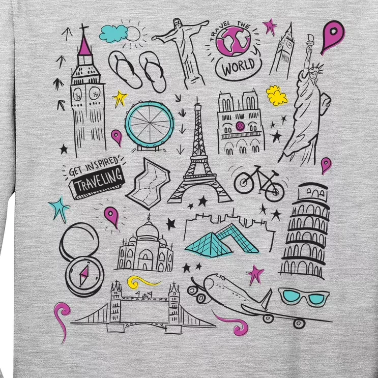 Travel The World Cute Long Sleeve Shirt