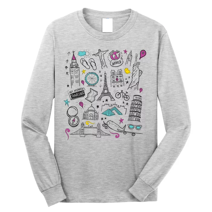 Travel The World Cute Long Sleeve Shirt