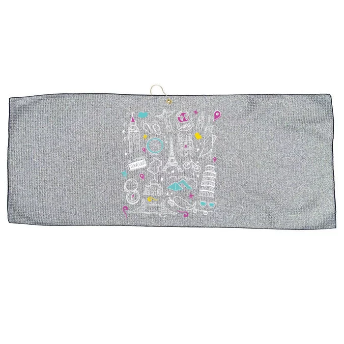 Travel The World Cute Large Microfiber Waffle Golf Towel