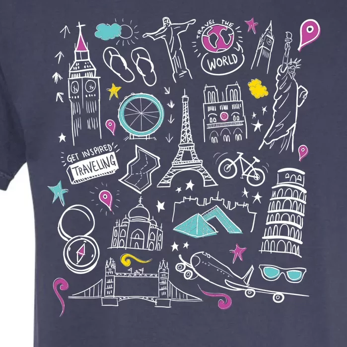 Travel The World Cute Garment-Dyed Heavyweight T-Shirt