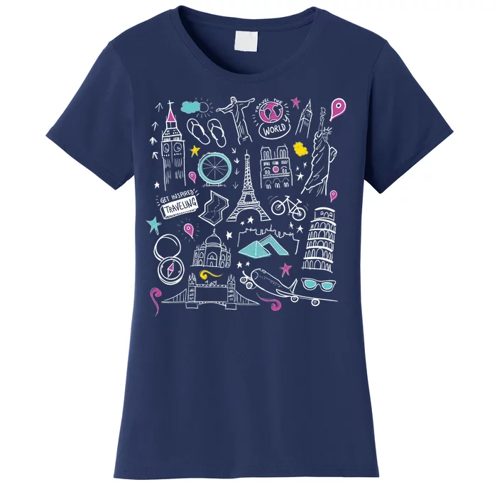 Travel The World Cute Women's T-Shirt