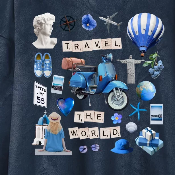 Travel The World Tourist Hooded Wearable Blanket