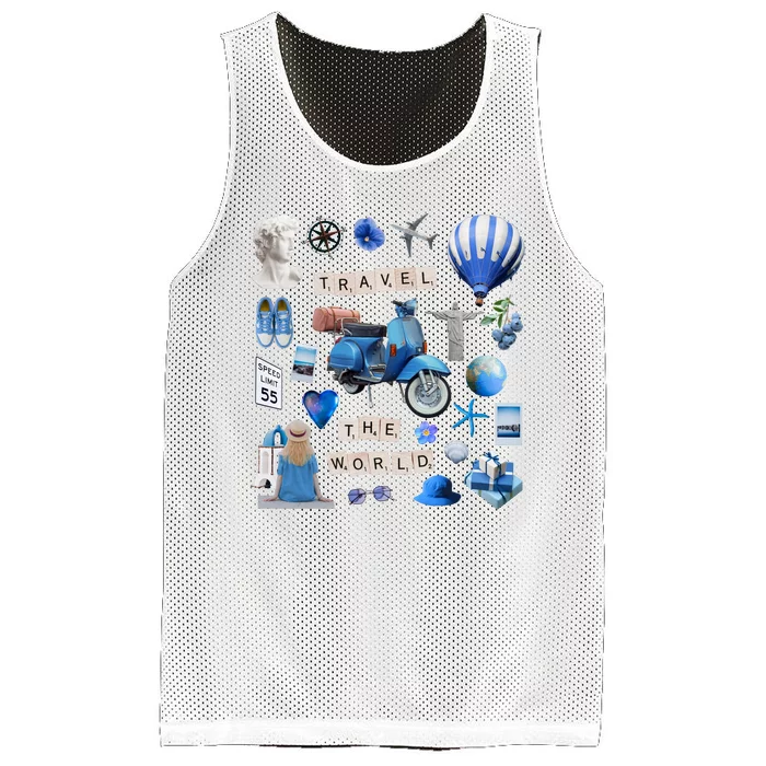 Travel The World Tourist Mesh Reversible Basketball Jersey Tank