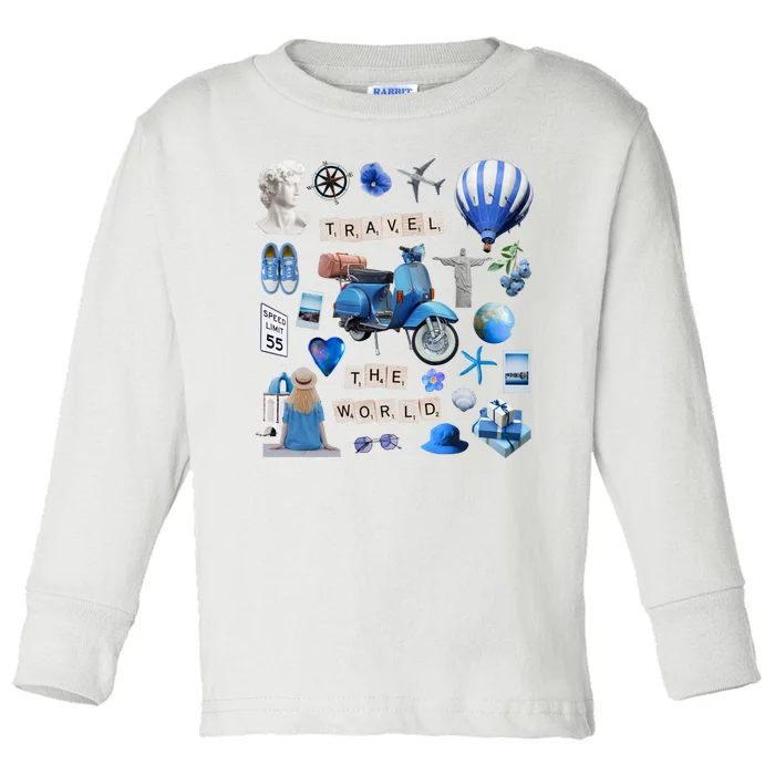 Travel The World Tourist Toddler Long Sleeve Shirt