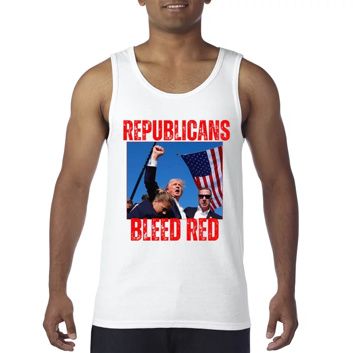 Trump Republicans Bleed Red 2024 Assignation Attempt Tank Top