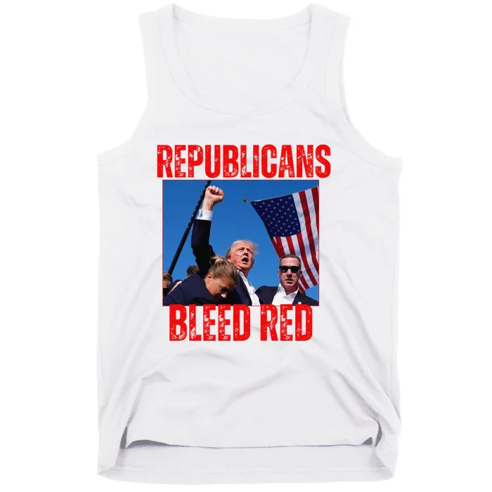 Trump Republicans Bleed Red 2024 Assignation Attempt Tank Top