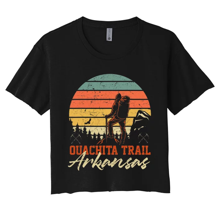 Trail Retro Backpacking Hiking Ouachita National Vintage Women's Crop Top Tee