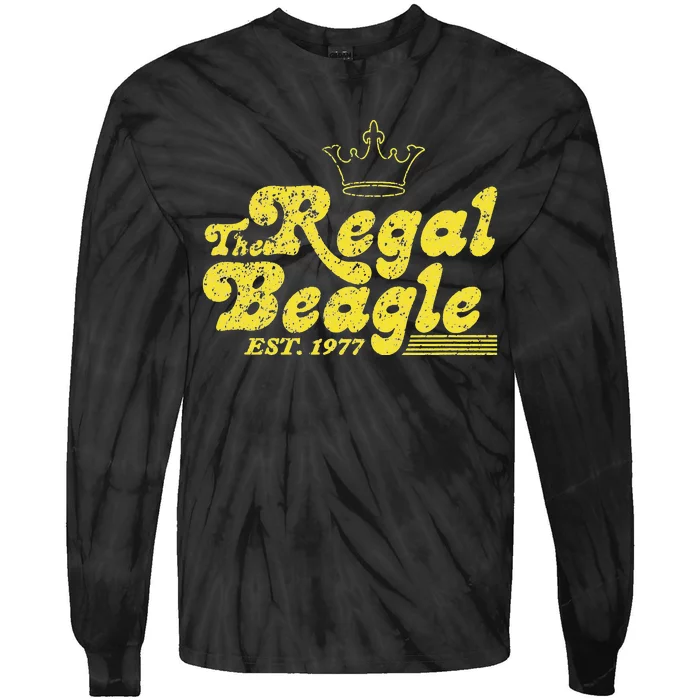 The Regal Beagle Vintage Classic 70s Lettering Design Tie-Dye Long Sleeve Shirt