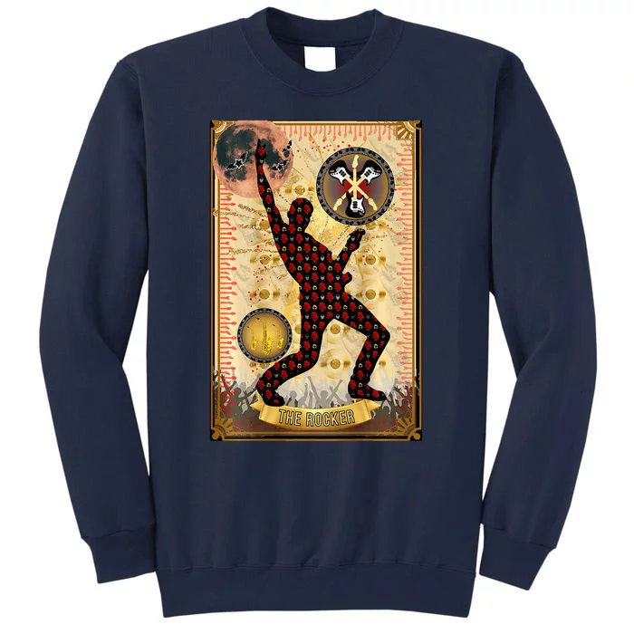 The Rocker Blood Moon Funny Tarot Playing Card Tall Sweatshirt