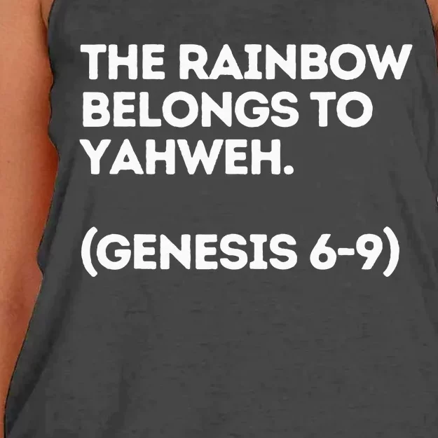 The Rainbow Belongs to Yahweh! Women's Knotted Racerback Tank