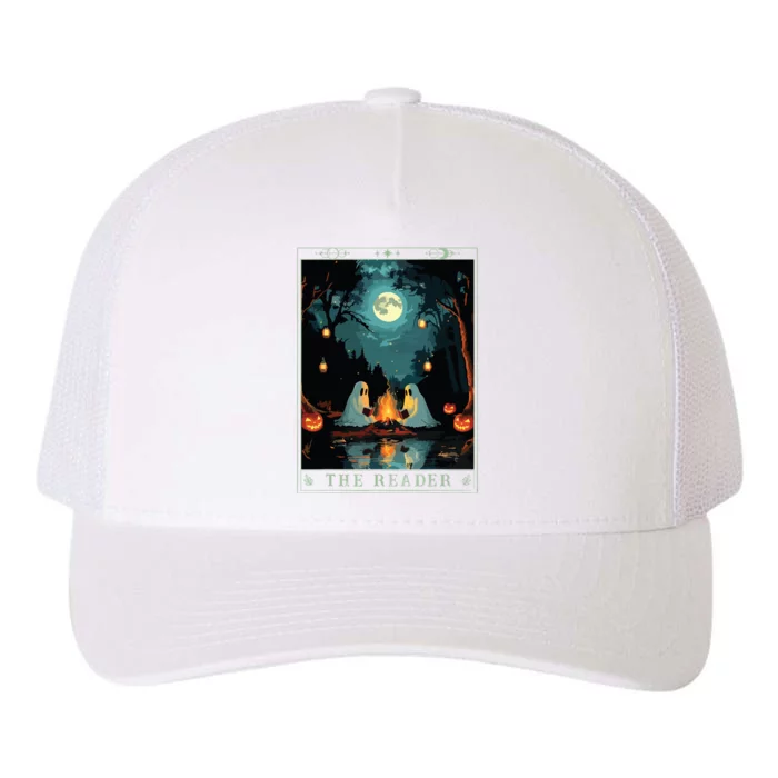 The Reader Bookish Cute Spooky Ghost Reading Book Tarot Card Yupoong Adult 5-Panel Trucker Hat