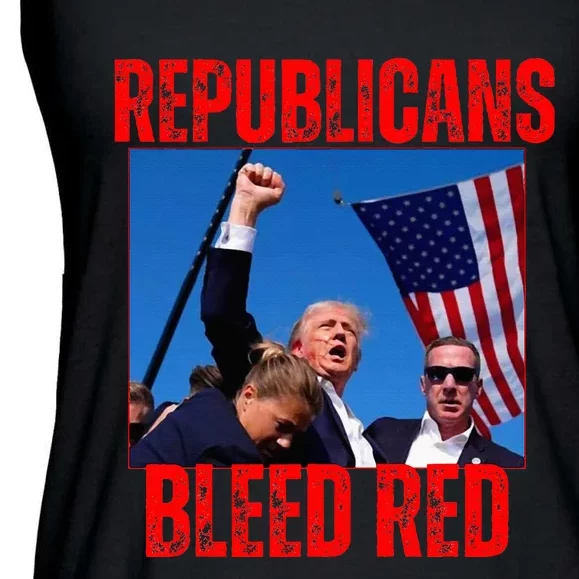 Trump Republicans Bleed Red 2024 Assignation Attempt Ladies Essential Flowy Tank