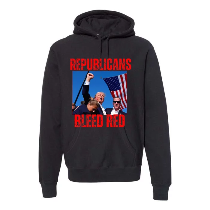 Trump Republicans Bleed Red 2024 Assignation Attempt Premium Hoodie