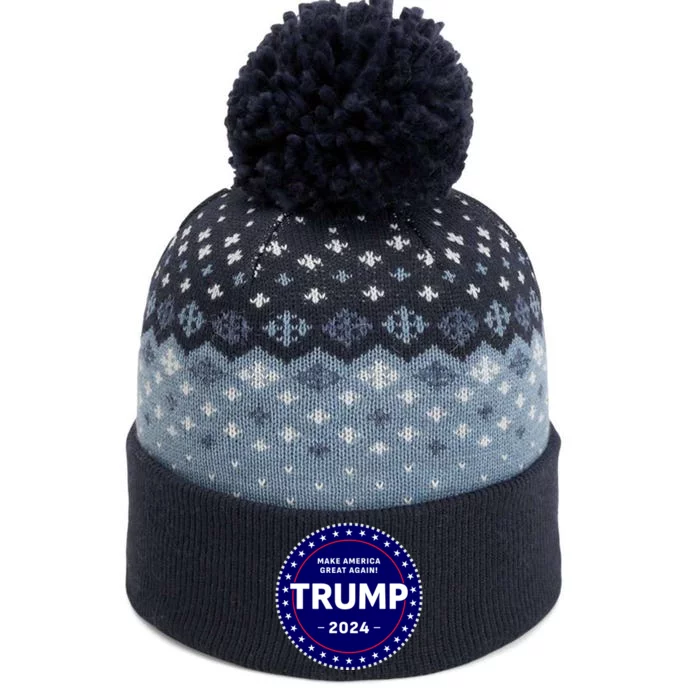 Trumps Reelection Badge 2024 The Baniff Cuffed Pom Beanie