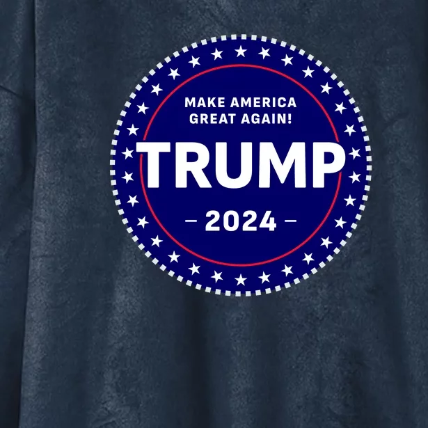 Trumps Reelection Badge 2024 Hooded Wearable Blanket