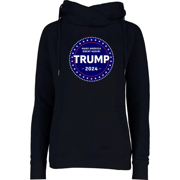 Trumps Reelection Badge 2024 Womens Funnel Neck Pullover Hood