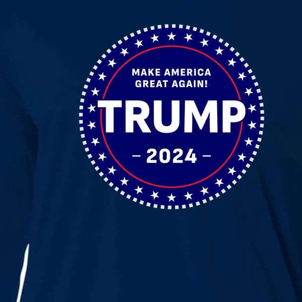 Trumps Reelection Badge 2024 Cooling Performance Long Sleeve Crew