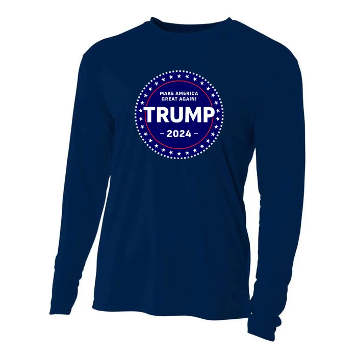 Trumps Reelection Badge 2024 Cooling Performance Long Sleeve Crew