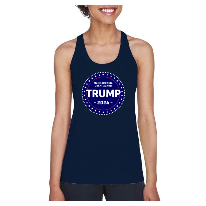 Trumps Reelection Badge 2024 Women's Racerback Tank