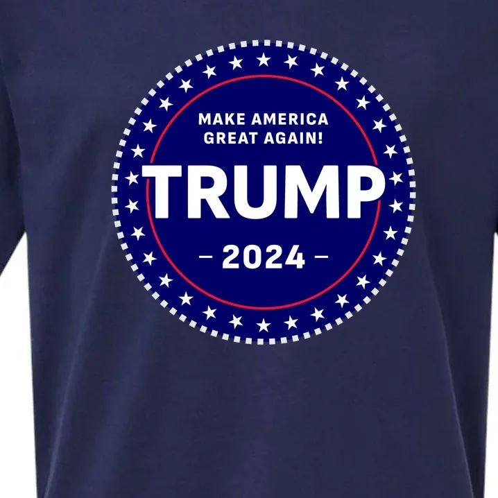 Trumps Reelection Badge 2024 Sueded Cloud Jersey T-Shirt